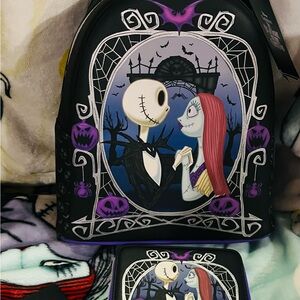 Loungefly Black and Purple Nightmare Before Christmas Backpack